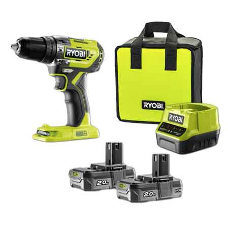 TRAPANO AVVITATORE A PERCUSSIONE A BATTERIA BRUSHLESS 'R18PD5-220S' RYOBI